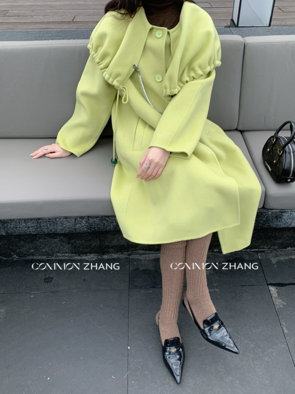 【CZ ZHANG】Premium Big Lapel Wool Jacket (with Bead Chain) 22018
