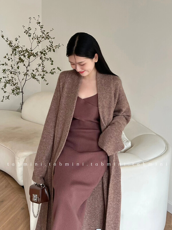 New in winter!【TABMINI】Korean loose waist warm sweater (with belt) (including 30% wool) Q15323-A# WPL