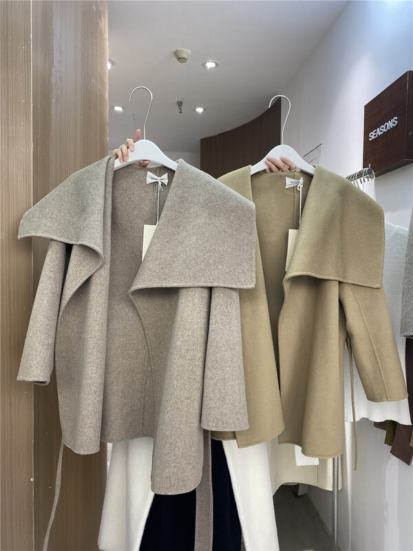 【SEASONS】Loose and comfortable all-match wool coat (with belt) (including 100% Australian wool) 66199-1# WPL