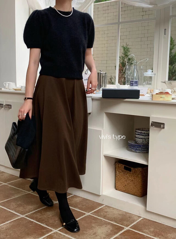 【VIVIS TYPE】French retro belt umbrella skirt (with belt) 9796# HJY