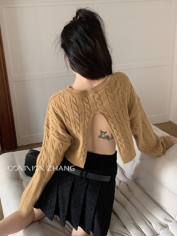 【CZ ZHANG】Simple Atmosphere Short Warm Sweater 92015# JHY