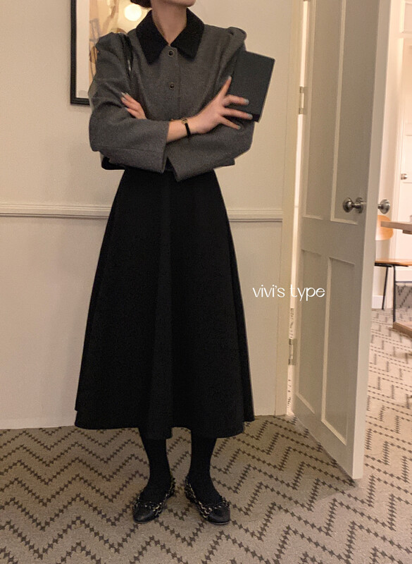 【VIVIS TYPE】French Retro High Waist Skirt 1-9793# HJY