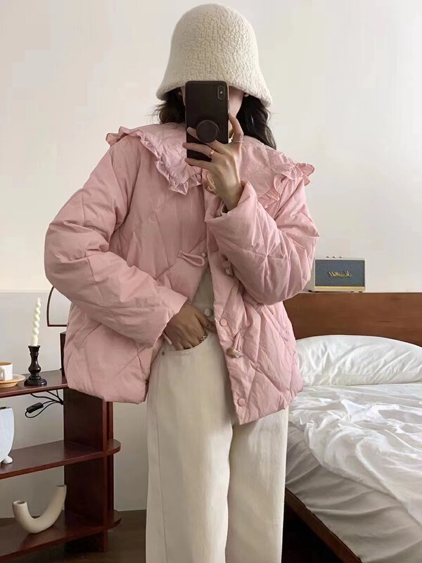 【WANWAN】Korean style Japanese style doll collar age-reducing warm padded jacket 2592# HBX
