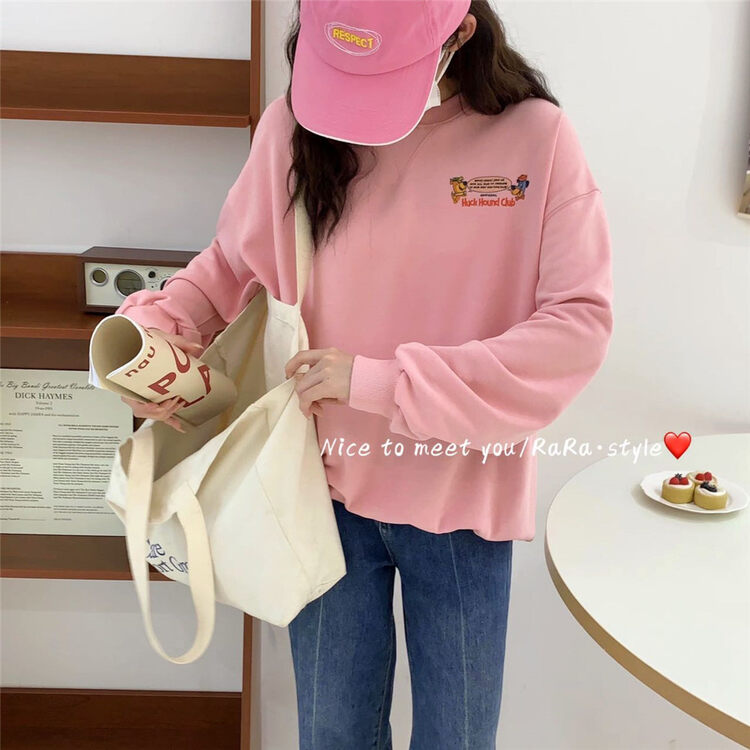 【RARA】Casual Loose Front and Back Printed Sweatshirt ra79231# LSL