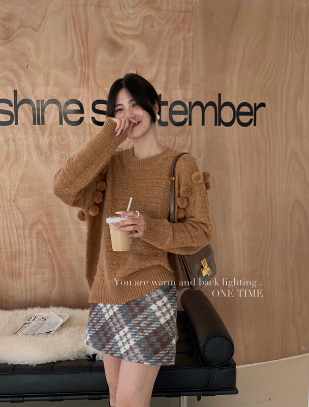 【ONE TIME】Round Neck Loose Versatile Warm Sweater 7181# JHY
