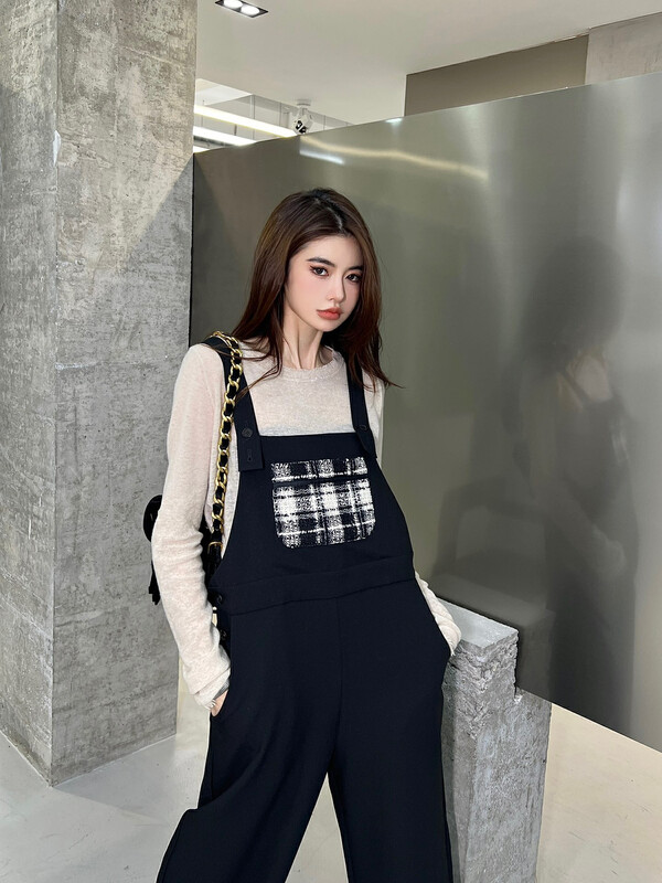 New in autumn! [YT] Plaid all-match Korean overalls LY53153# PCZ