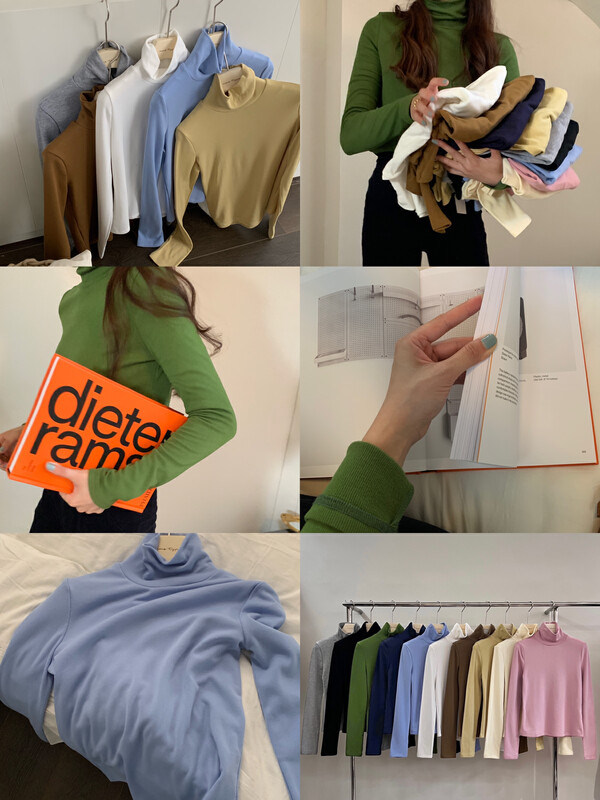 New in winter!【VIVIS TYPE】Korean high-neck fleece bottoming shirt 5192# HJY