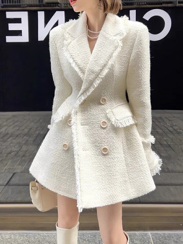 【KIKI STUDIO】Xiaoxiang style tassel double-breasted short coat 7015# HJY