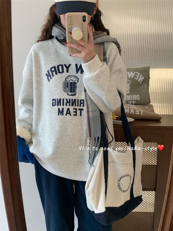 【RARA】Beer fleece loose sweater 79373# LSL