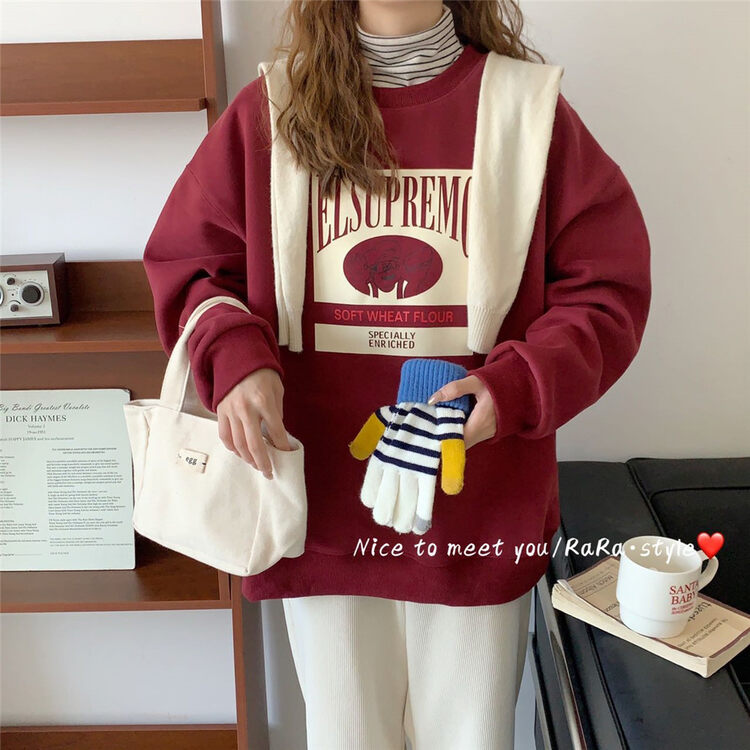 【RARA】Casual loose little chef fleece sweater 79363# LSL