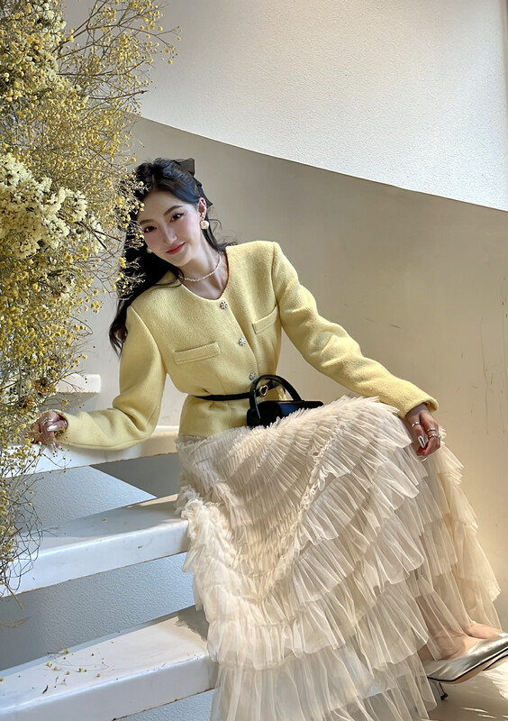 [BENYAN] lavame gentle wind thousand-layer lotus leaf gauze skirt D8078
