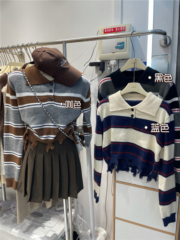 New autumn and winter!【JULIA】Casual striped warm sweater 1281# PCZ