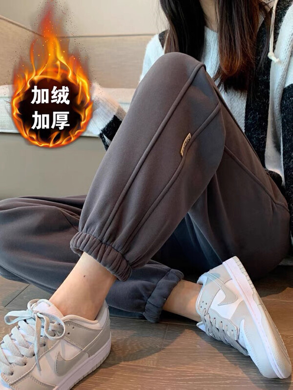 【KIKI STUDIO】Korean version plus velvet casual pants 7010# HJY