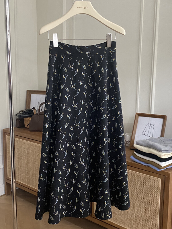 【VIVIS TYPE】Vintage Retro Elastic Waist Floral Skirt 5218# HJY