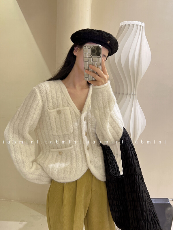 【TABMINI】V Neck Simple Lazy Retro Warm Sweater Q15326-A# WPL