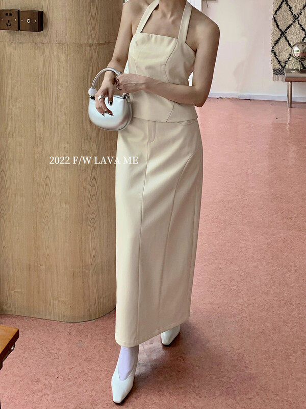 【BENYAN】lavame halter neck leather top vest/sling 6235# JHY