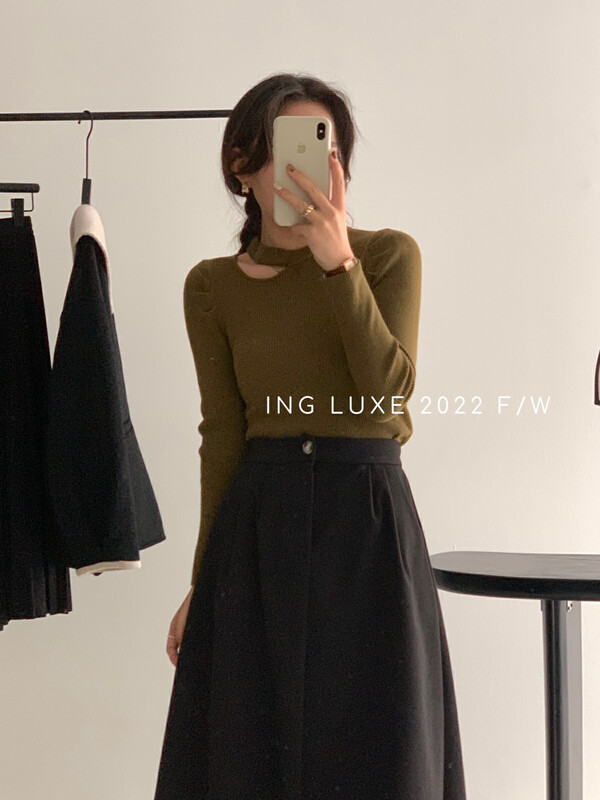 【ING】Korean Design Neat Knit Top Knit Sweater w3901