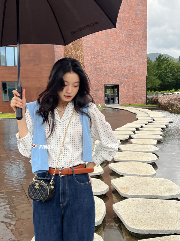 原價107.99! 【FINOA】韓系簡約圖案撞色洋氣排扣襯衫  10701#  JHY