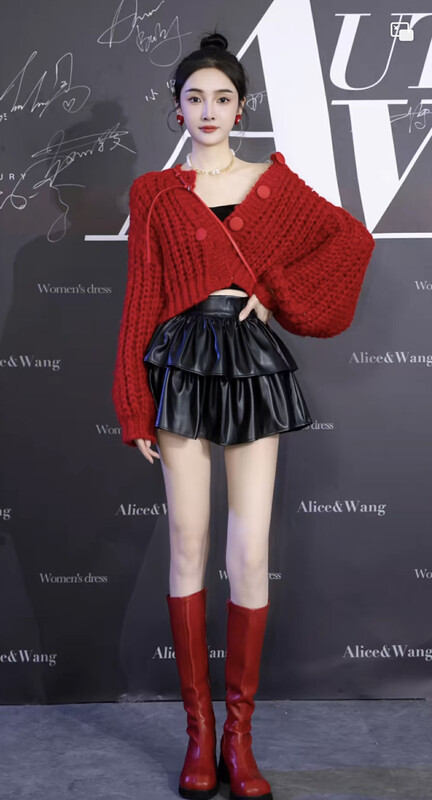 【SAVAGE】Versatile Solid Color High Waist Cake Layer Leather Skirt S1216# WPL