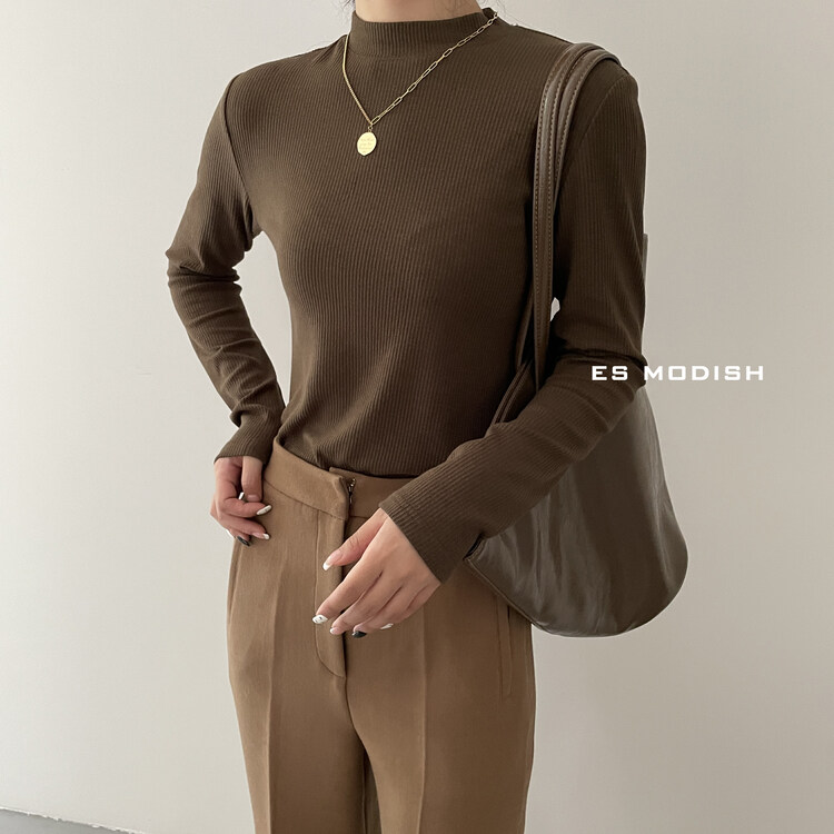【ES MODISH】Fashionable Half Turtleneck Slim Fit Thermal Sweater BL1927# CQW