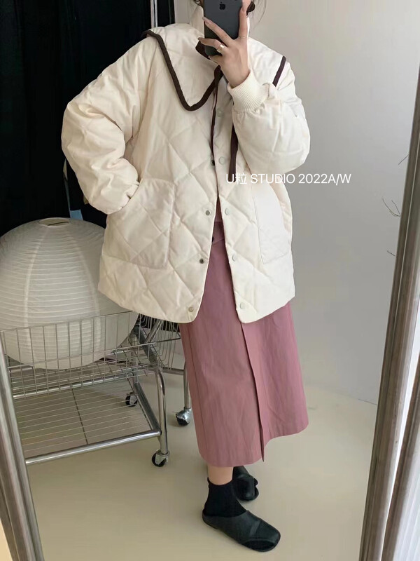 [U grain] Dongdaemun Korean sweet style shawl down jacket warm down jacket jacket 6003# FHX