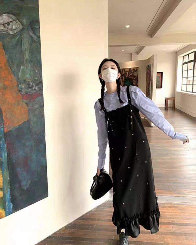 【ARE STUDIO】Designed suspender long dress 92358# OZQ
