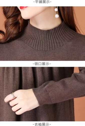Knitted woolen sweater dress fashion autumn and winter women's new mid-length loose plus size Western-style all-match sweater
