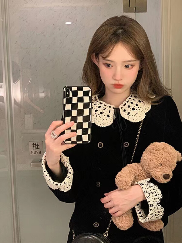 【ARE STUDIO】Fashion short coat + slim skirt two-piece suit (with removable collar) 92251# OZQ