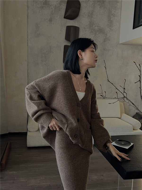 New in winter! [SOUL] Korean style double-pocket design long-sleeved wool coat (including 100% wool) 2802# CLS