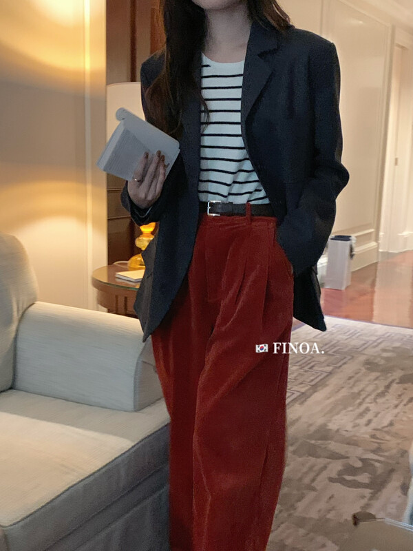 【FINOA】Retro luxury breasted commuter loose suit 10811# JHY