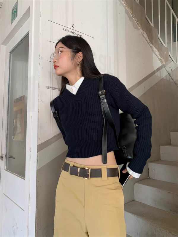 Autumn is new! [TAN] Simple and versatile pullover knitted warm sweater (only sells sweaters) T3611# JJ
