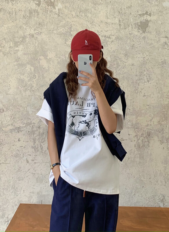 【EVER TRUE】Korean Style Cotton Comfort Print Short Sleeve T-Shirt 63127# CLS