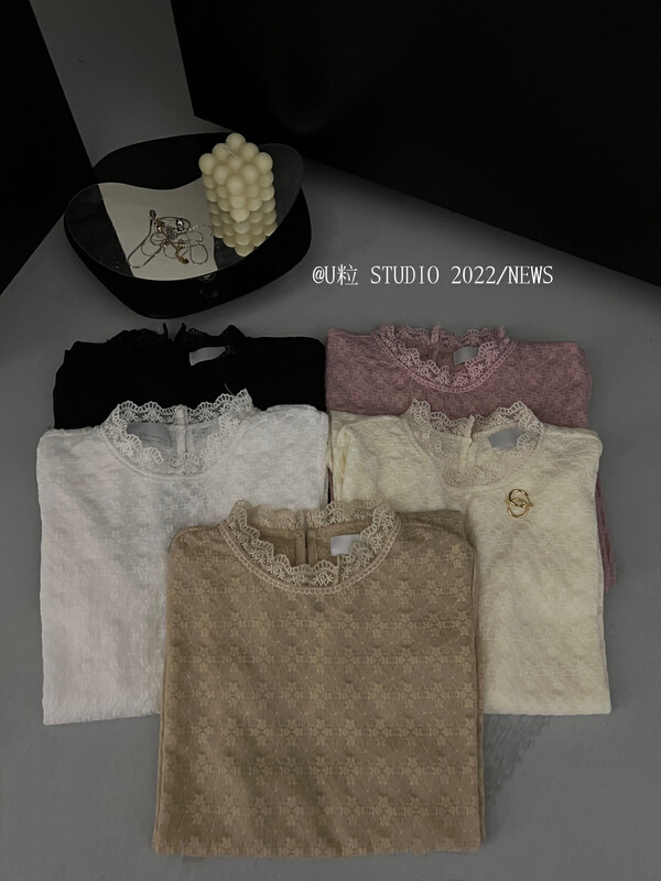 [U grain] lace collar lace bottoming shirt can be used as a small shirt 1112