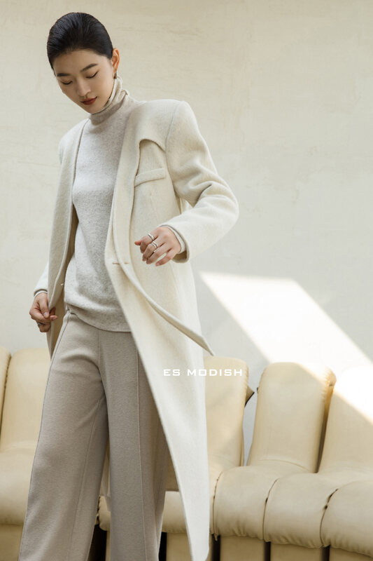 【ES MODISH】Nice V-Neck Comfortable and Versatile Wool Jacket (with 90% Wool/Only Jacket) JK2002B# CQW