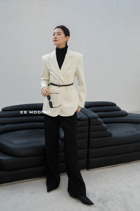 【ES MODISH】Premium Cardigan Textured Wool Jacket (With Belt) (Contains 100% Wool) JK2031B# CQW