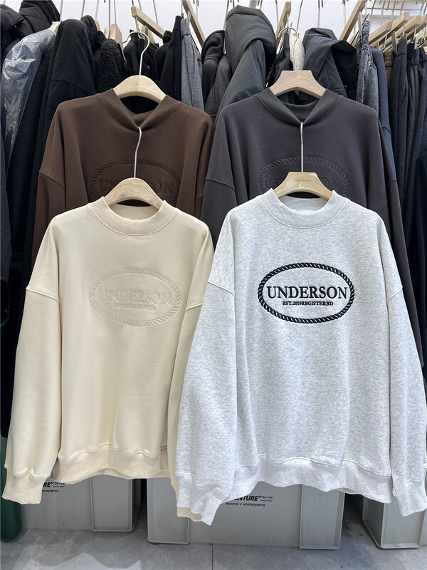【SANBARA】Fleece Embroidered Versatile Sweater 9868# LSW