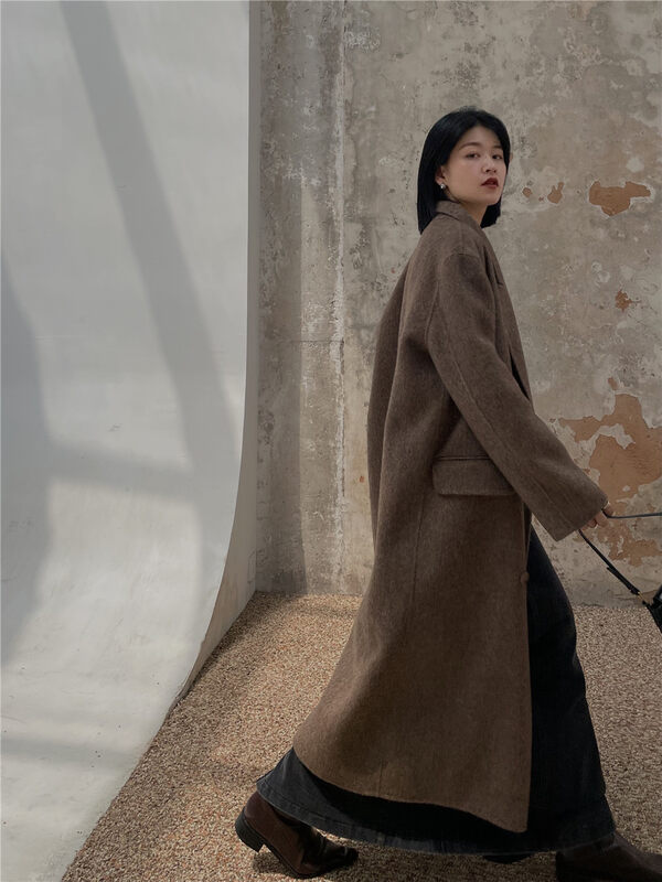 New in winter! [SOUL] Big-name simple temperament double-breasted wool coat (including 80% wool, 10% rabbit velvet) 2778# CLS
