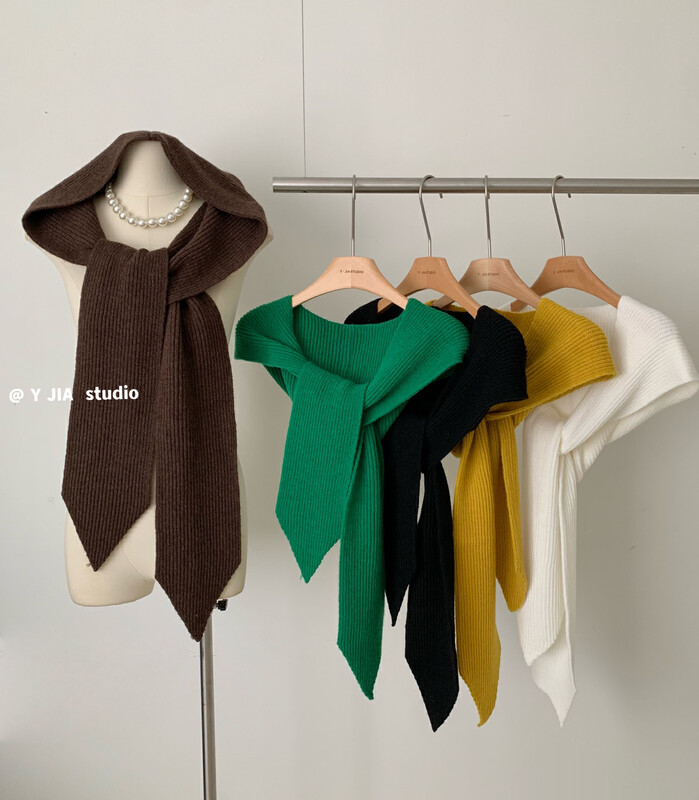 [Y.JIA Eja] Shawl, scarf, hooded wool knitting Korean version of versatile shawl YS1-819