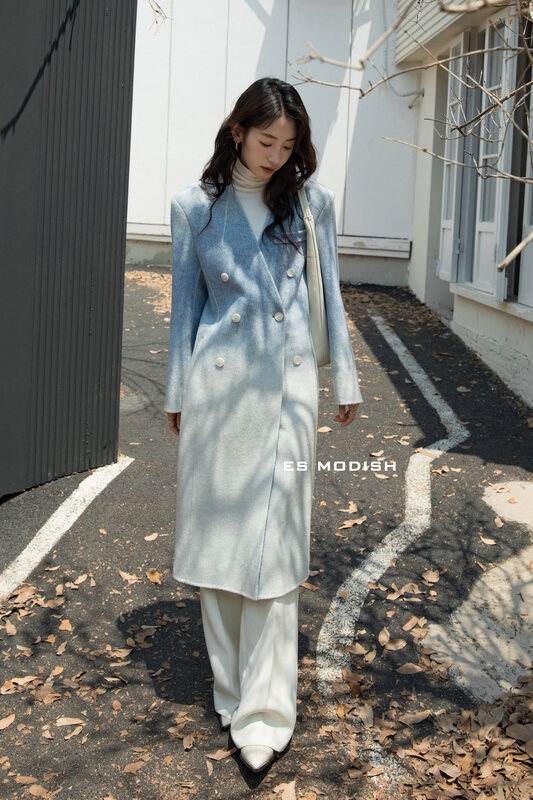 New in winter!【ES MODISH】Korean gradient double-sided wool coat (90% wool) JK2068# CQW