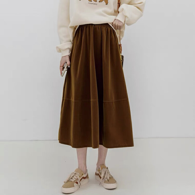 [U grain] Korean A swing velvet delicate skirt 9035
