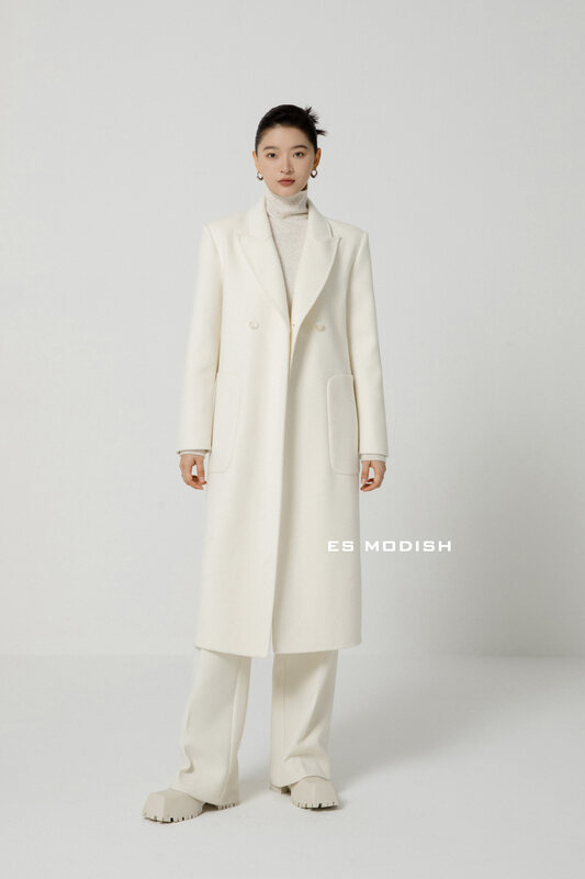 【ES MODISH】High-quality double button loose wool coat (including 100% wool) JK2011B# CQW