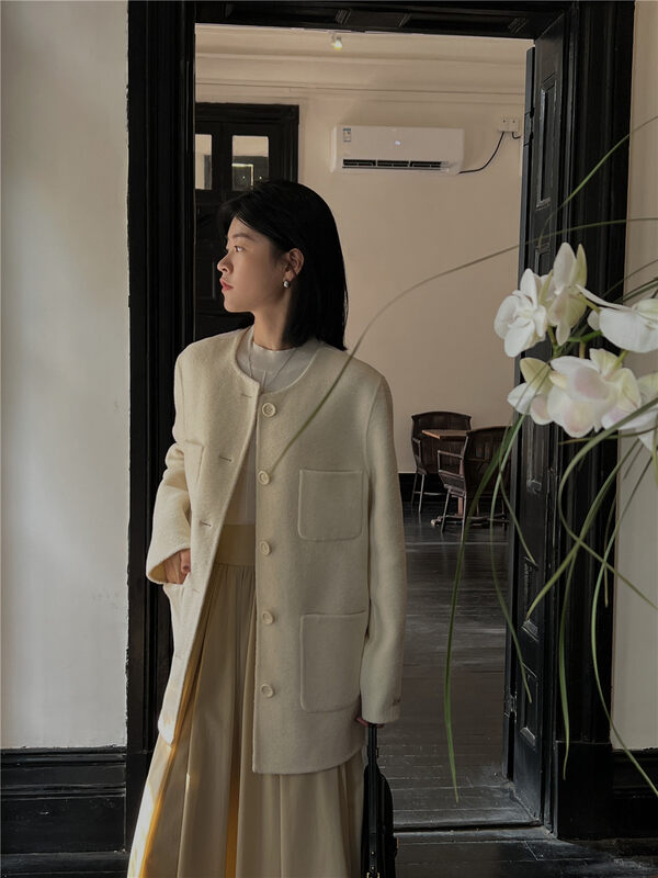 New in winter! [SOUL] Korean style simple four-pocket foreign style wool coat (including 80% wool) 2777# CLS
