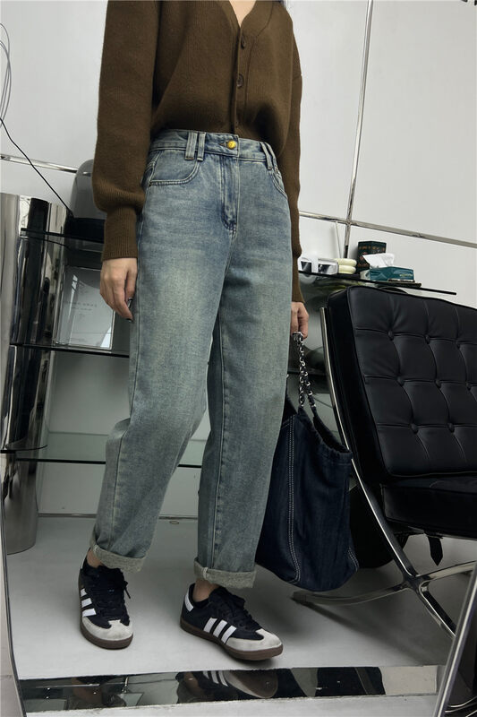 【T-PLATFORM】Harem distressed loose fleece jeans 8977# CQW