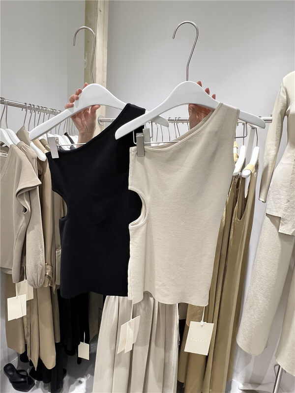 Original price 66.55! 【SEASONS】One-shoulder knitted vest/sling 8813# WPL