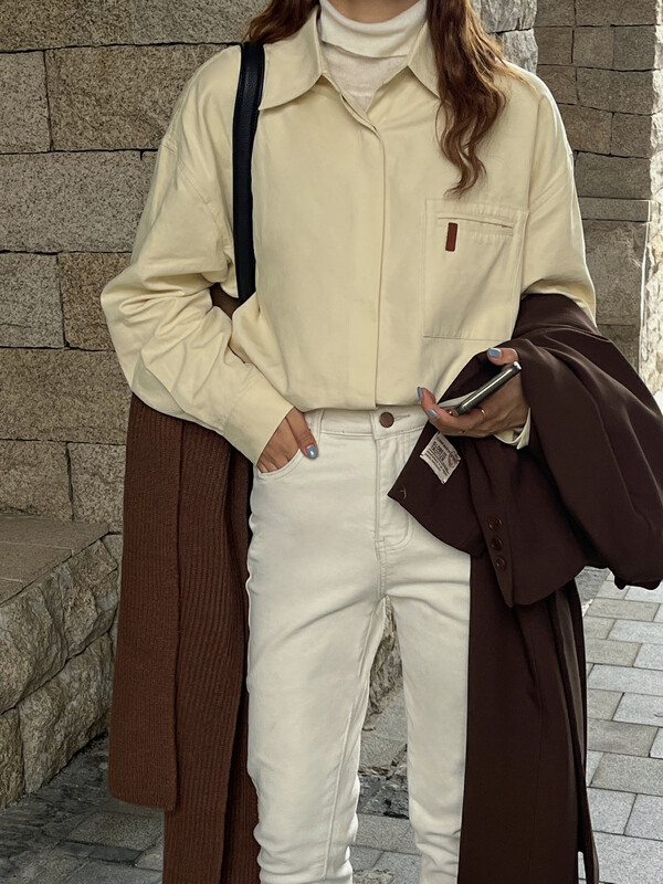 【EVER TRUE】Korean Style Fashion Loose Thick Thick Shirt 31597# CLS