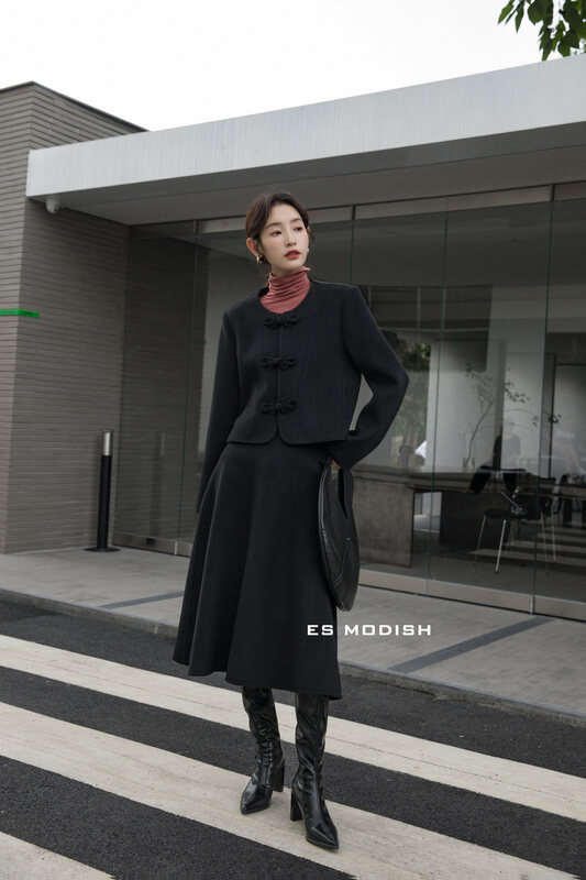 New in winter!【ES MODISH】A-line all-match wool skirt (including 100% Australian wool) SK2057A# CQW