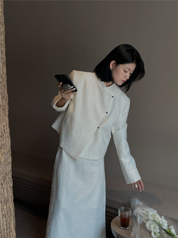 New in winter! [SOUL] jacquard temperament breasted retro short coat 2787# CLS