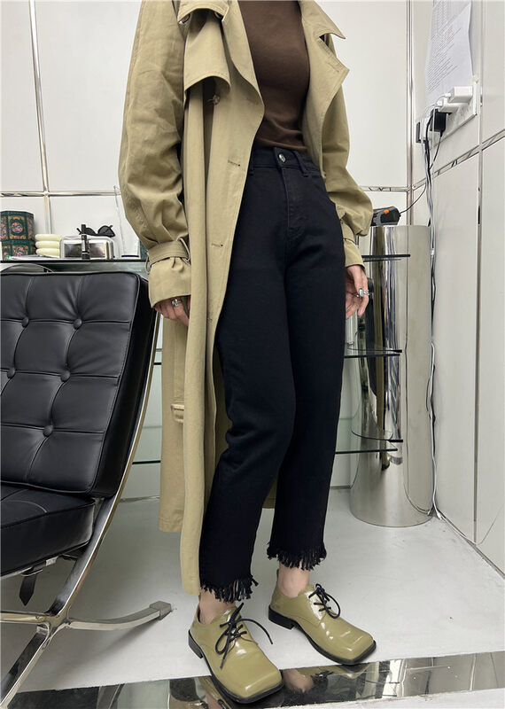 New in winter!【T-PLATFORM】Slim fit and fleece jeans 8982# CQW