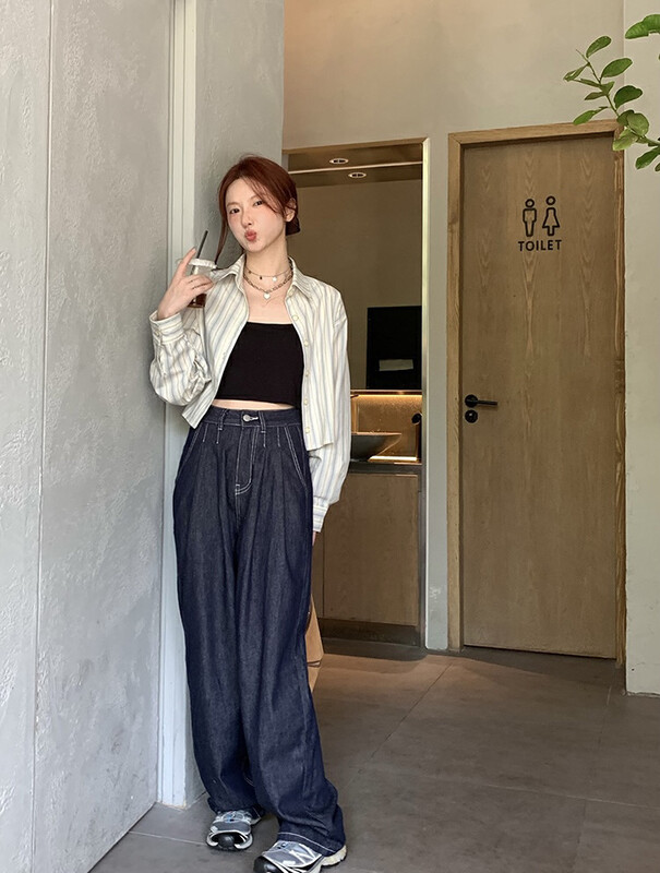 Original price 62.04! [Y.JIA Yijia] Korean version of the temperament, slim and simple, all-match thin denim casual pants jeans YS1-2313