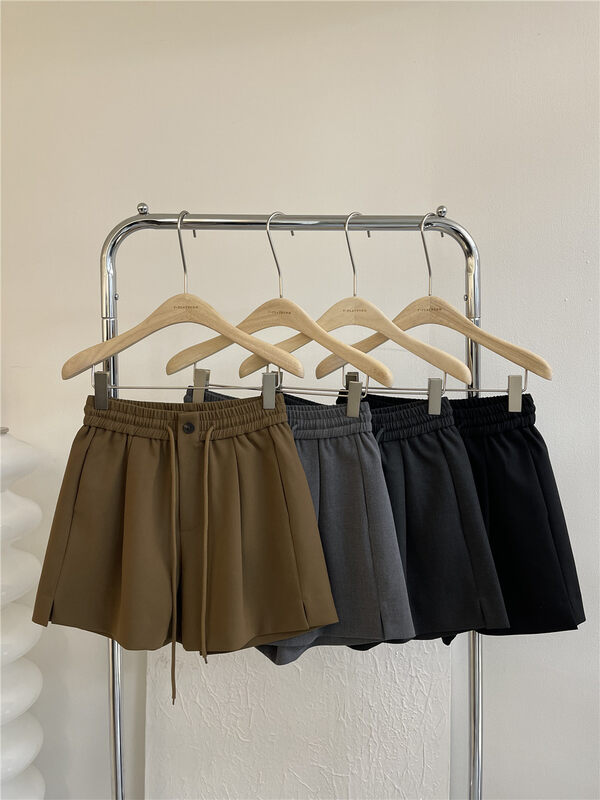 Original price 98.99! 【T-PLATFORM】Solid Color Versatile Elastic Waist Casual Shorts 2937# CQW